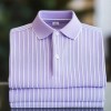 Men's Classic Business Short Sleeve Shirt Polyester Striped Loose Fit