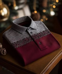 Men's Classic Business Check Logo Button Short Sleeve Shirt Polyester Striped