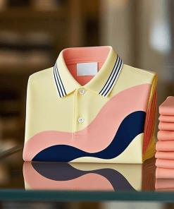 Men's Classic Business Irregular Contrast Button Short Sleeve  Shirt
