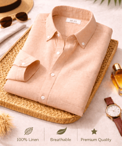 Peach Premium Linen Shirt