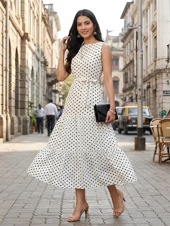 Women | Sleeveless Midi Dress for Woman | A Line Dresses for Women | Casual Summer Western Dress - Image 4