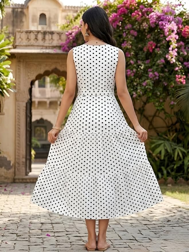 Women | Sleeveless Midi Dress for Woman | A Line Dresses for Women | Casual Summer Western Dress - Image 3