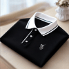 Men’s Business Casual Button Short Sleeve Shirt with Mixed Print Design