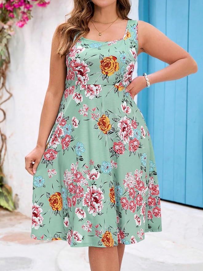 Women's & Girls Midi Solid Cami Casual Dress - Image 4