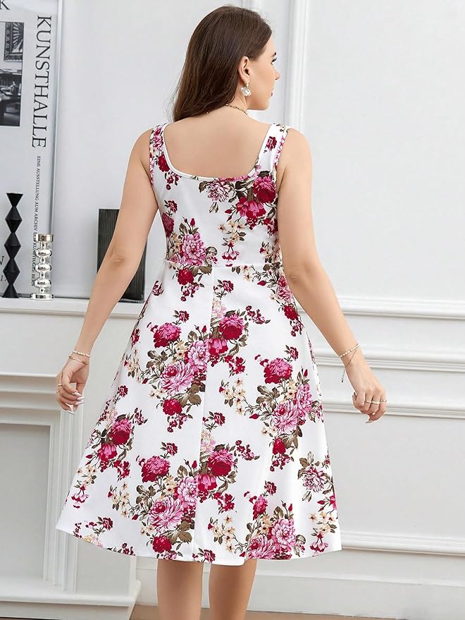 Women's & Girls Midi Solid Cami Casual Dress - Image 8