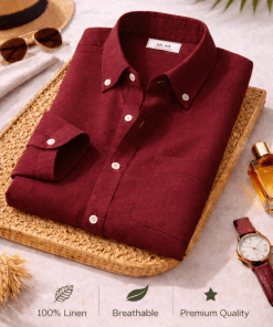 Red Premium Linen Shirt