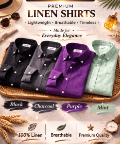 Combo Set 1 Linen Shirts Combo Pack (4 Shirts)