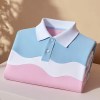 Men's Classic Business Check Logo Button Short Sleeve Shirt