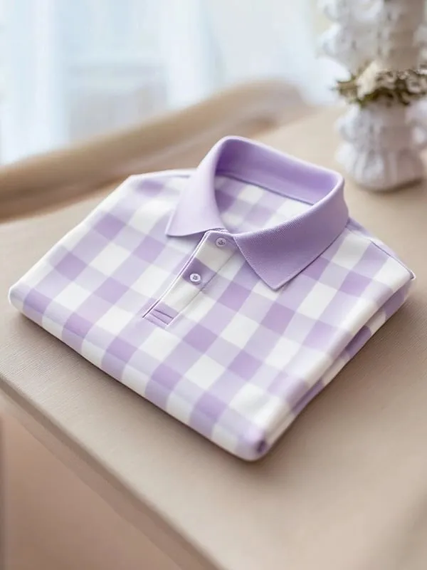 Basic Casual Shirt Men's Stylish Plaid Lapel Shirt Large & Tall Sizes - Image 7