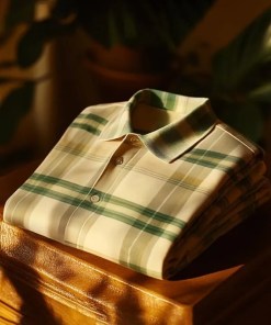 Men's Classic Business Check Button Short Sleeve Shirt