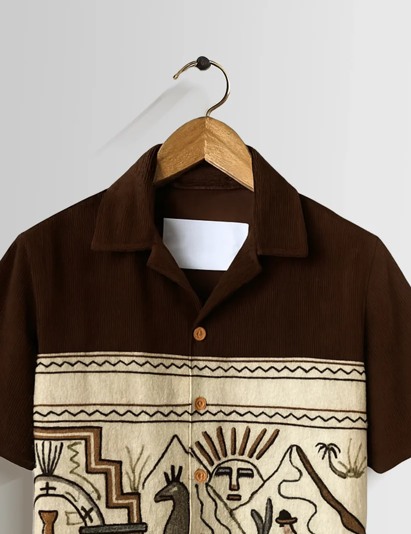 ForeverChoice™ Premium Ethnic Printed Shirt for Men – Tribal Designer Half Sleeve Casual Shirt - Image 3